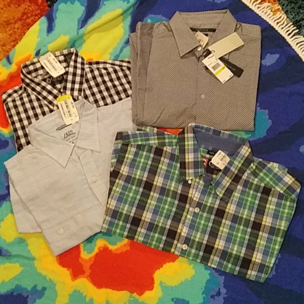 (4 pak) 1 Perry Ellis casual button up dress shirt